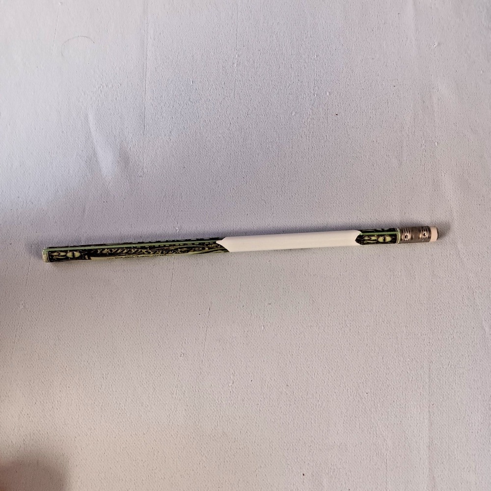 Vtg LaSalle Bank Wood Pencil $20 Bill Money Art Chicago Banking Collectible - Picture 3 of 9
